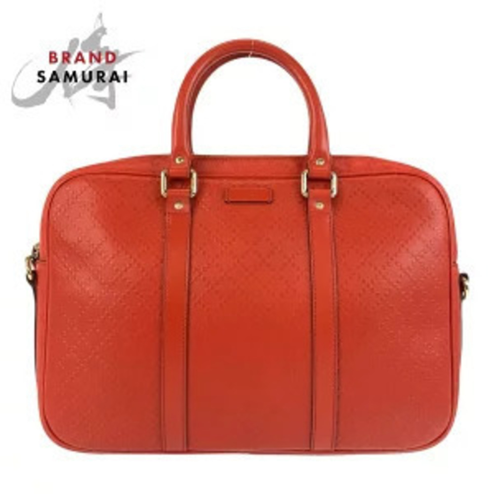 Gucci Diamante red leather business bag Briefcase